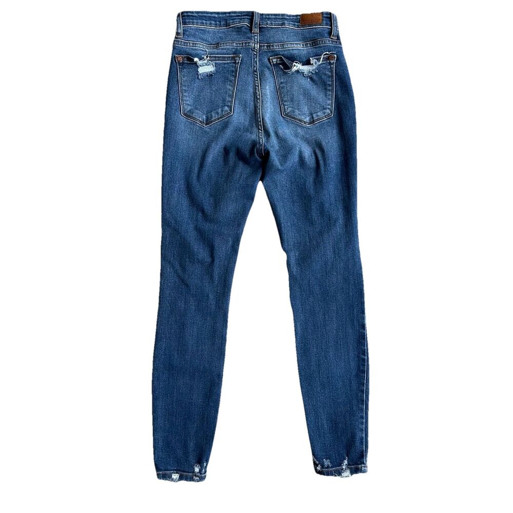 Judy Blue Jeans Womens 3 (26) Blue Skinny Fit Mid Rise Stretch Distressed Denim - Picture 3 of 16